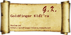 Goldfinger Klára névjegykártya